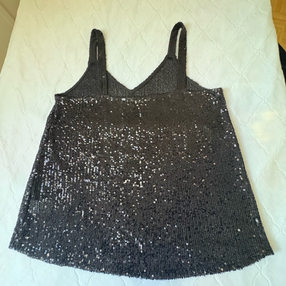 Sequin Embellished Black Tank Top - Picture 2 of 6